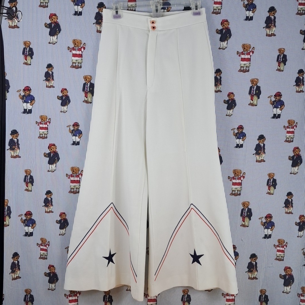 Vintage 70s Orvieto Women's polyester high-waisted bellbottom pants slacks